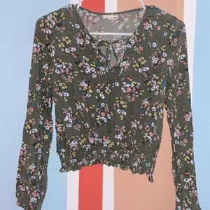 SO Olive Floral Top